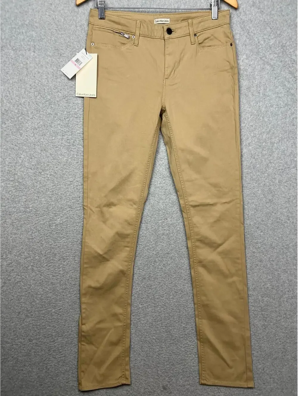 Calvin Klein Jeans Slim Straight Leg Pants Womens Size 6 Casual Simple Tan